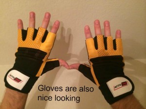 top of gloves